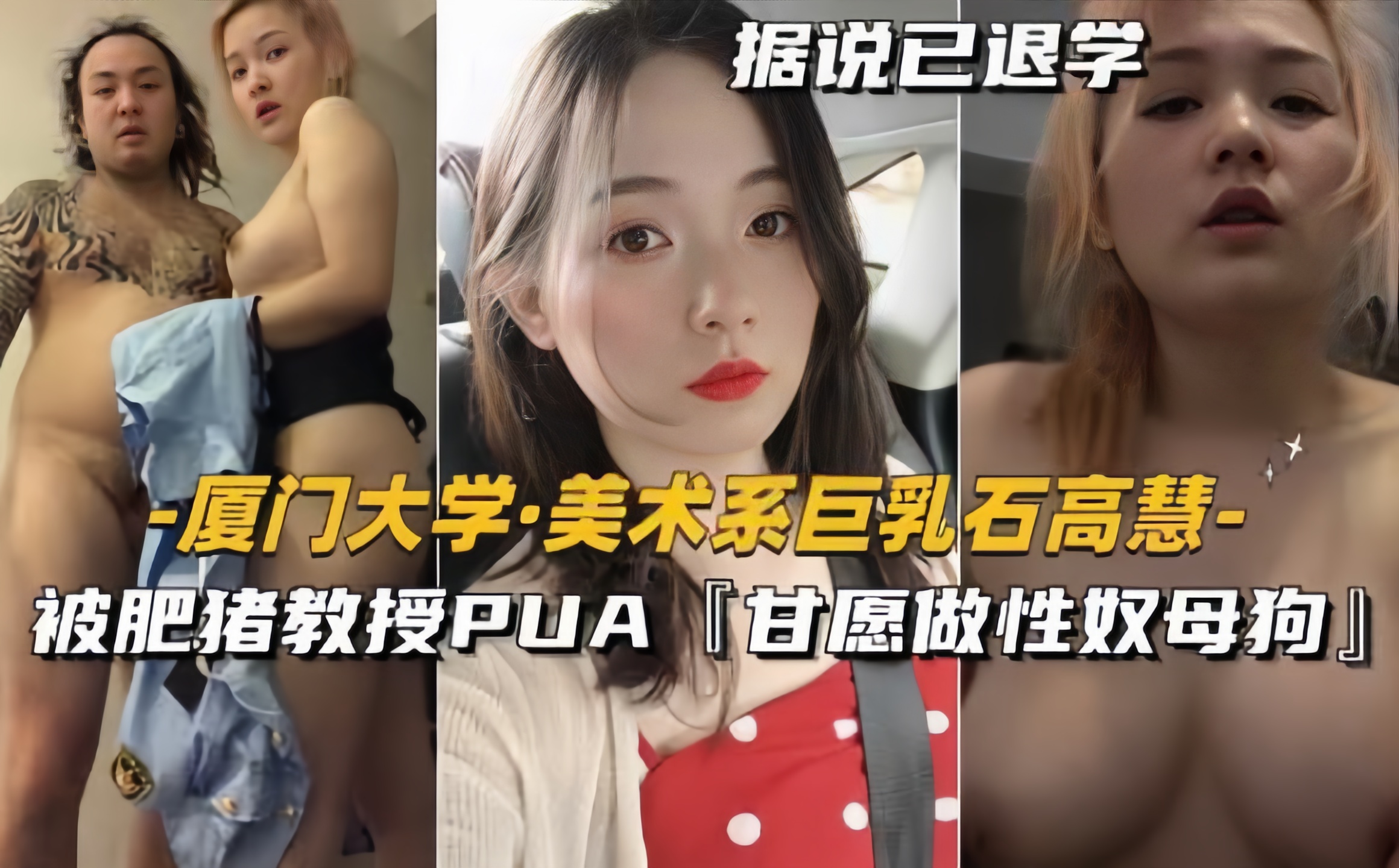 厦门大学-美术系巨乳石高慧被肥猪教授PUA【甘愿做性奴母狗】